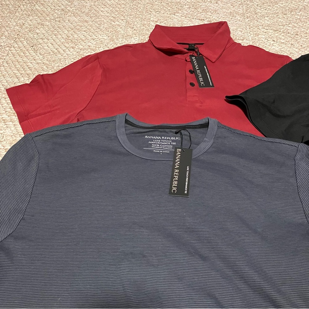 4 Banana Republic Men’s Luxe Touch Performance Polos and Tee - Large - Picture 7 of 11